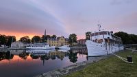 Kreuzfahrt Götakanal - MS Diana zum Sonnenuntergang in Motala