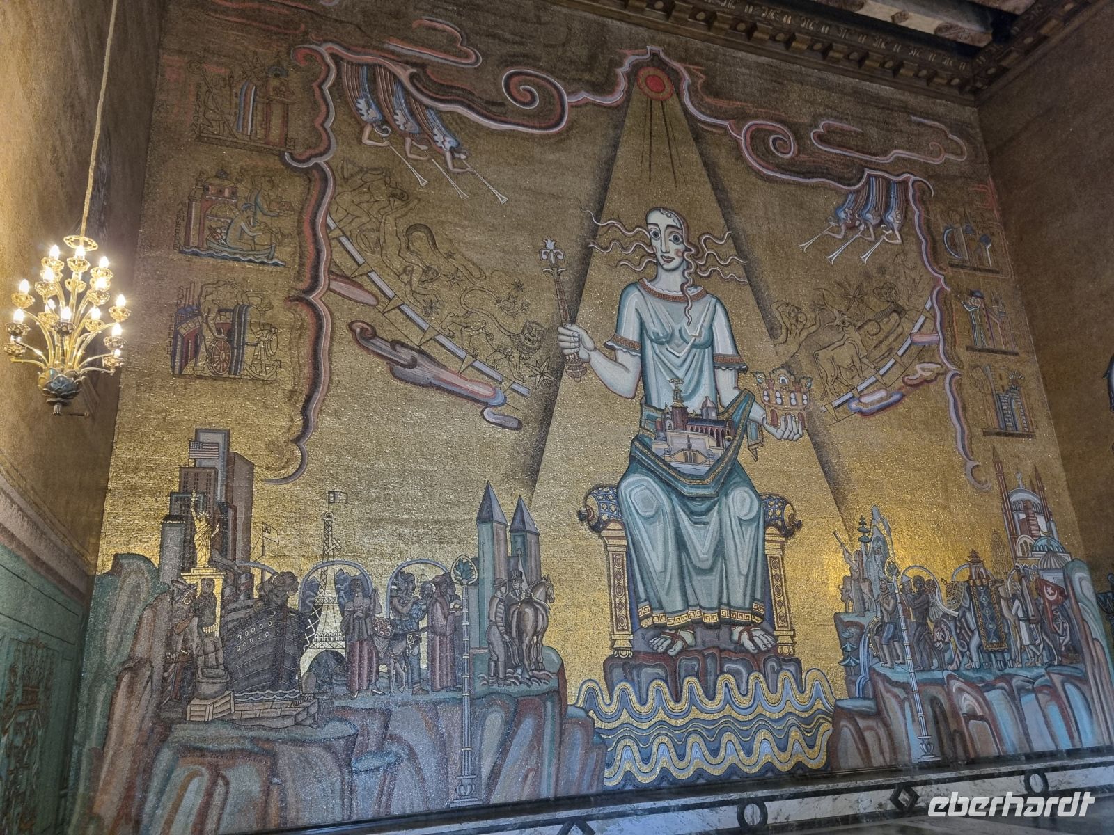 Stadshuset (Rathaus) - Gyllene salen bzw. Goldener Saal mit Mosaik der „Königin des Mälarsees“