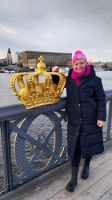 Silvesterreise Stockholm - Reiseleiterin Franzi bei der Skeppsholmsbrücke