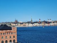 Blick von der Insel Södermalm auf die Altstadt Gamla Stan