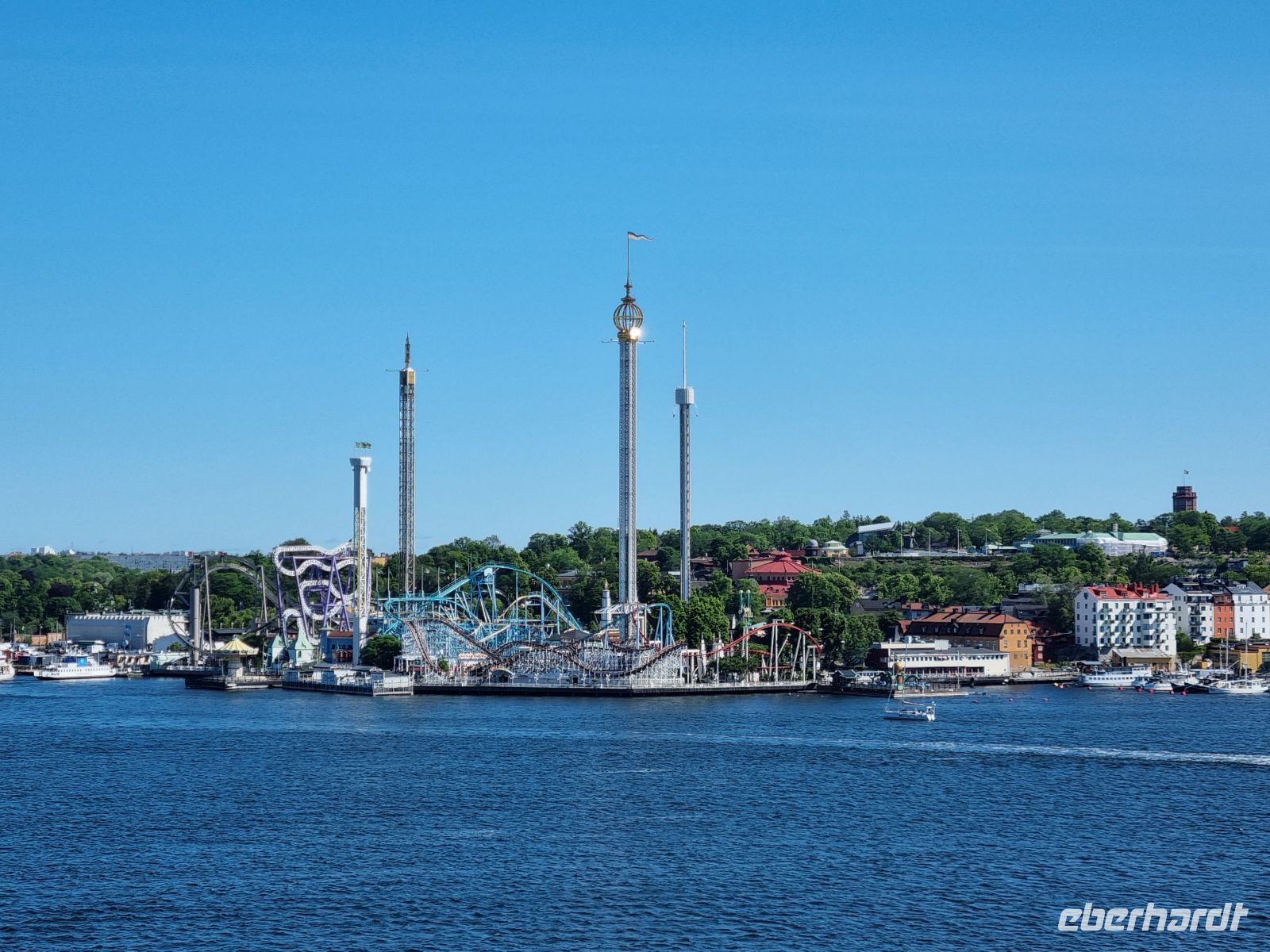 Blick von der Insel Södermalm zur Insel Djurgården (Gröna Lund) 