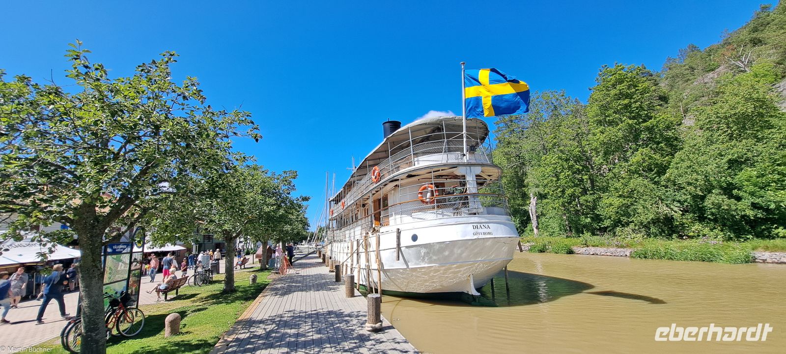 Göta Kanal - Söderköping - Warten auf die entgegenkommende Wilhelm Tham