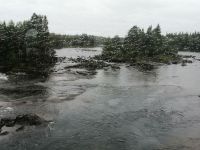 Der Fluss Vindel im Regen