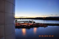 Weiße Nächte von Stockholm kurz nach Mitternacht, die Sonne geht schon wieder auf