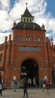 Historische Markthalle Saluhall in Stadtviertel Östermalm