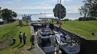 Kreuzfahrt Götakanal - MS Diana an der Schleusentreppe in Berg