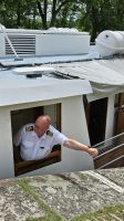 Kreuzfahrt Götakanal - zweiter Offizier Lars bei der Arbeit