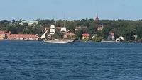 Stockholm Schiffsverkehr vorm Hotel