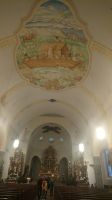 ... Inneres der Kirche - Deckengemälde Arche Noah...