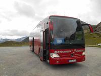 unser Reisebus auf dem Julier-Pass ...