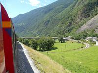 Fahrt mit dem Bernina-Express (Kreisviadukt von Brusio)