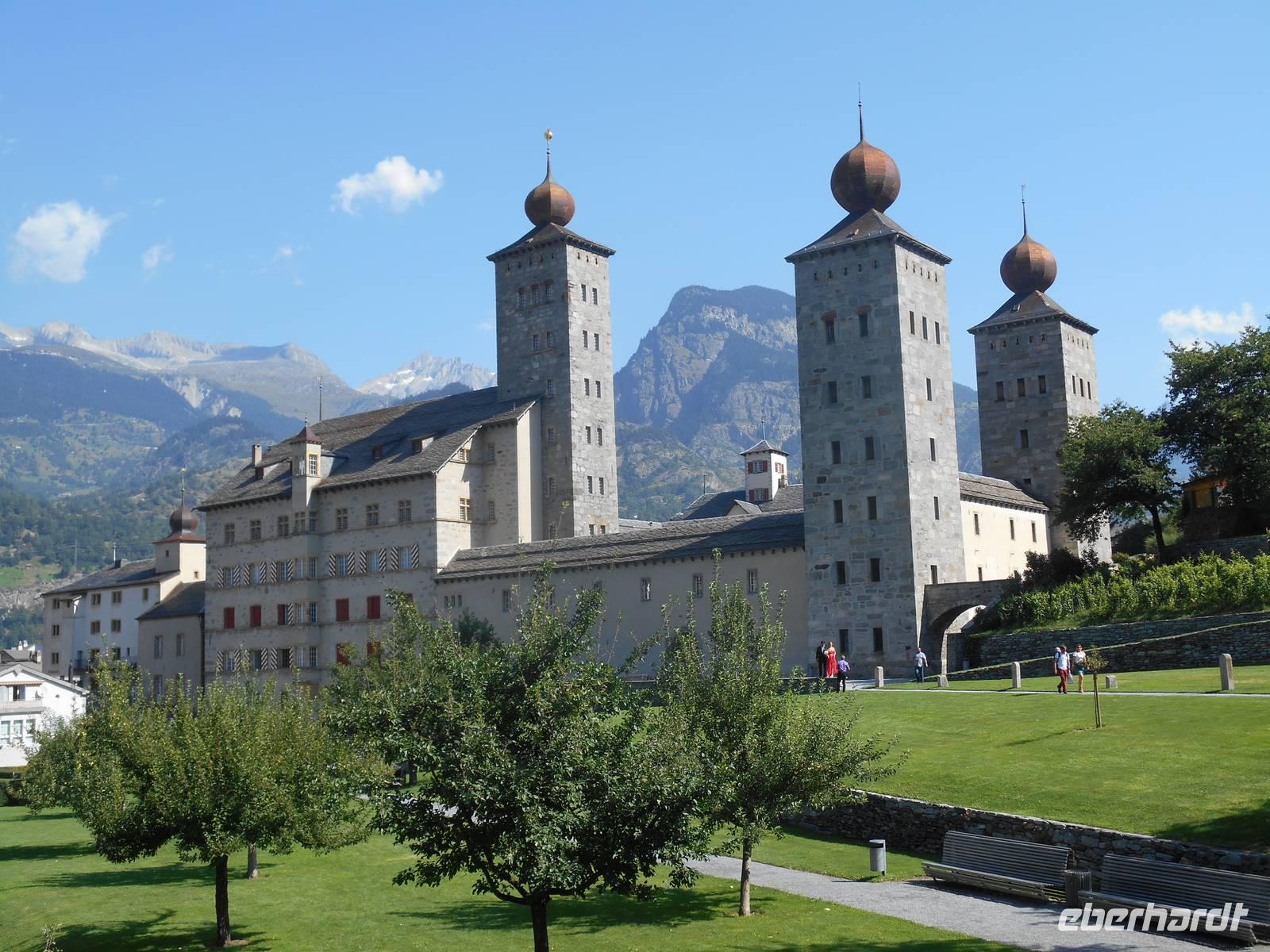 Brig (Stockalperschloss - Südwestansicht mit dem Schlosspark)
