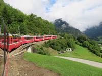0124 Glacier-Bernina-Express- Fahrt mit dem Bernina-Express - oberhalb von Brusio