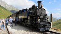 116 Fahrt mit der Furka-Dampfbahn - Stopp an der Station Furka