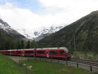 Glacier-Bernina-Reise, Fahrt über den Bernina-Pass - Fotostopp am Monteratsch-Gletscher