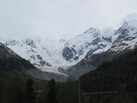 Glacier-Bernina-Reise, Fahrt über den Bernina-Pass - Fotostopp am Monteratsch-Gletscher