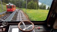 Alpnachstad,  die Fahrt mit der steilsten  Zahnradbahn zum Pilatus