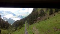 Alpnachstad,  die Fahrt mit der steilsten  Zahnradbahn zum Pilatus