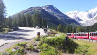 Fahrt mit dem Bernina-Express (Morteratsch-Gletscher)