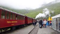 Fahrt mit der Furka-Dampfbahn (Haltepunkt Furka)