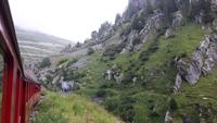 Fahrt mit der Furka-Dampfbahn (zwischen Gletsch und Oberwald)