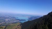 Fahrt mit der Rigi-Dampfbahn (Blick auf den Zuger See)
