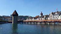 Luzern (Blick von der Seebrücke zur Kapellbrücke)