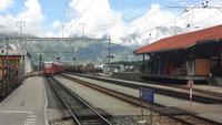 Bahnhof Pontresina (Einfahrt des Bernina-Express)