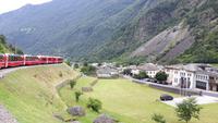 Fahrt mit dem Bernina-Express (Kreisviadukt von Brusio)