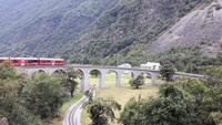 Fahrt mit dem Bernina-Express (Kreisviadukt von Brusio)