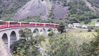 Fahrt mit dem Bernina-Express (Kreisviadukt von Brusio)