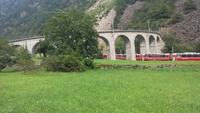 Bernina-Express,mit dem Bus fahren wir die Strecke zurück mit einigen Fotostopps,Kreisviadukt von Brusio