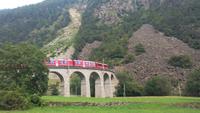 Bernina-Express,mit dem Bus fahren wir die Strecke zurück mit einigen Fotostopps,Kreisviadukt von Brusio