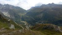 Grimselpass, kleiner Spaziergang mit Blick auf den Rhonegletscher