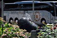 Aareschlucht-Ausgang mit unserem Bus