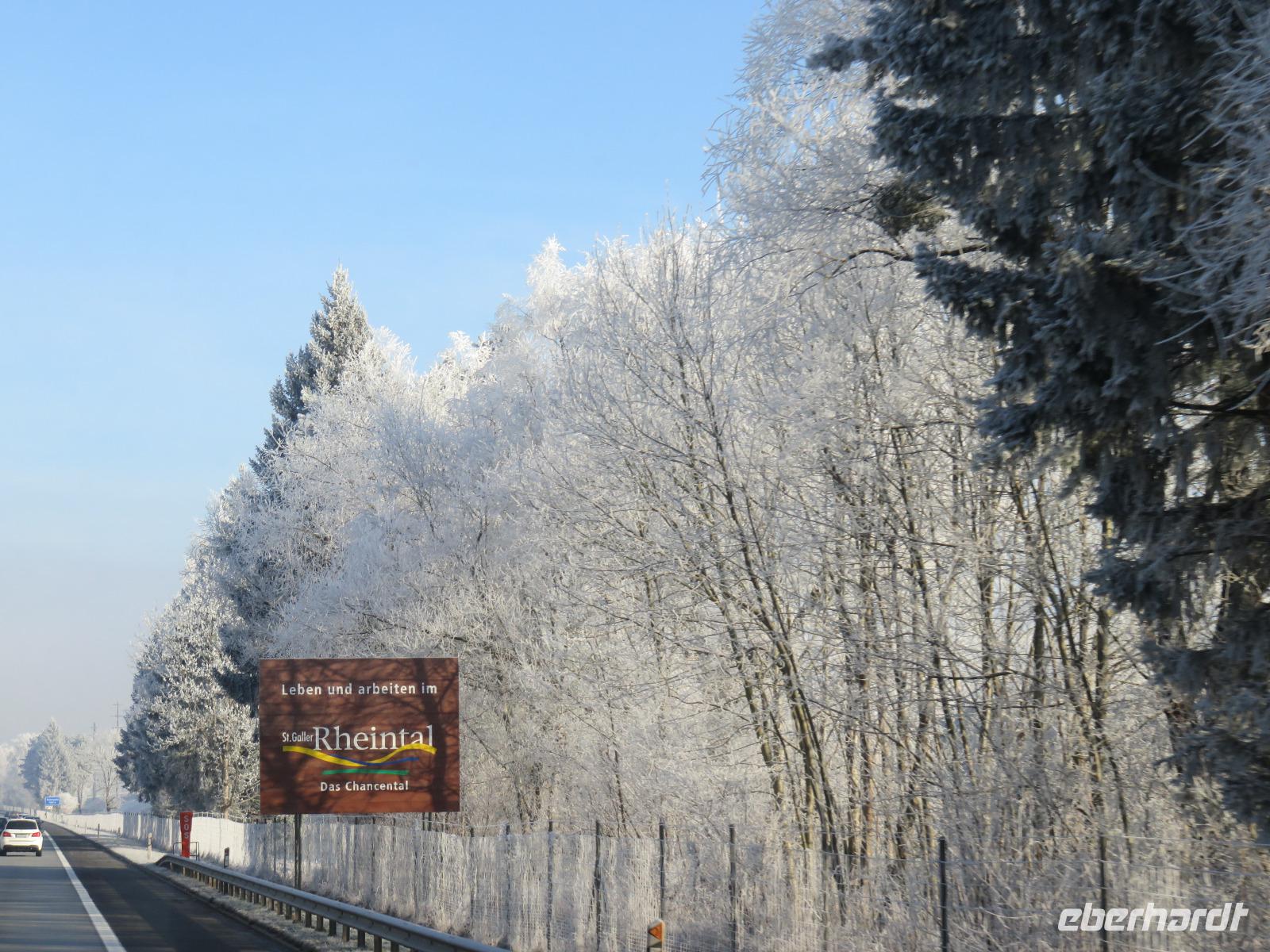 223 Fahrt durch das winterliche Rheintal