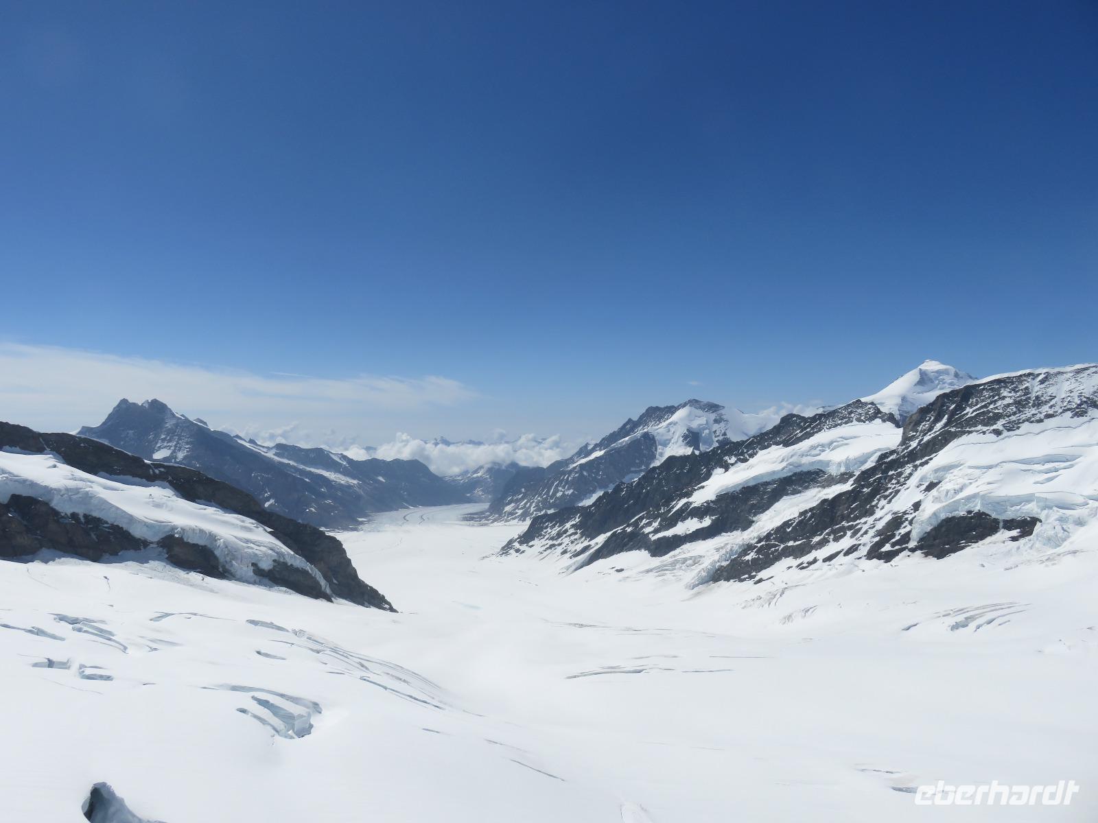 Eiger, Mönch, Jungfrau - Ausflug Jungfraujoch - Blick zum Aletschgletscher