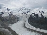 Blick vom Gornergrat auf den Gletscher