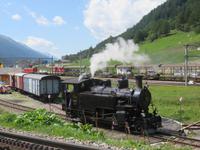 Fahrt mit der Furka-Dampfbahn - in Oberwald