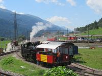 Fahrt mit der Furka-Dampfbahn - in Oberwald