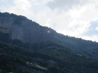 Fahrt mit dem Dampfschiff auf dem Vierwaldstättersee - Blick zur Fahne an der Rigi