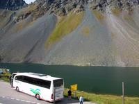 Unser Reisebus am Flüela - Pass
