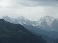Blick vom Harder Kulm auf das Dreigestirn Eiger, Mönch und Jungfrau