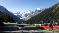 Fahrt mit dem Bernina-Express (Morteratsch-Gletscher)
