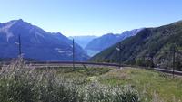 Fahrt mit dem Bernina-Express (Foto-Halt in Alp Grüm - Blick ins Val Poschiavo)
