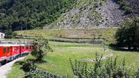 Fahrt mit dem Bernina-Express (Kreisviadukt von Brusio)