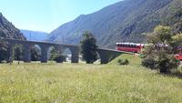Fahrt mit dem Bernina-Express (Kreisviadukt von Brusio)