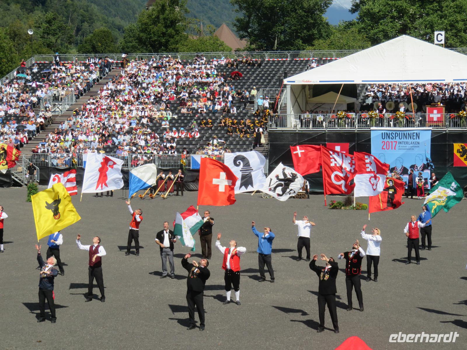 Interlaken - Festspiel zum Abschluß des Unspunnenfestes - Fahnenschwinger