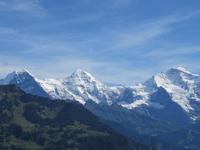 Fahrt auf den Harder Kulm - Blick zu Eiger, Mönch und Jungfrau