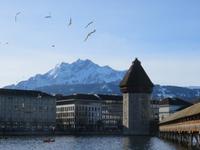Luzern - Kapellbrücke und Pilatus